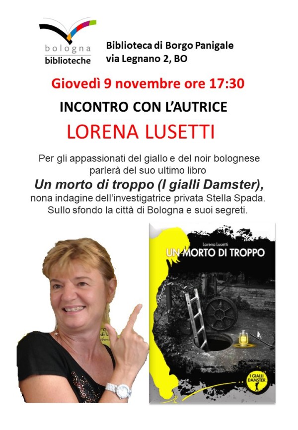 9 novembre 2023 - Incontro con l'Autrice a Borgo Panigale